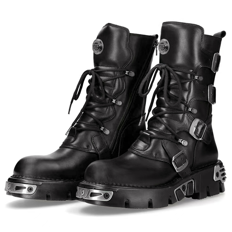 Men Shoes Designer - Botas altas de moto góticas punk